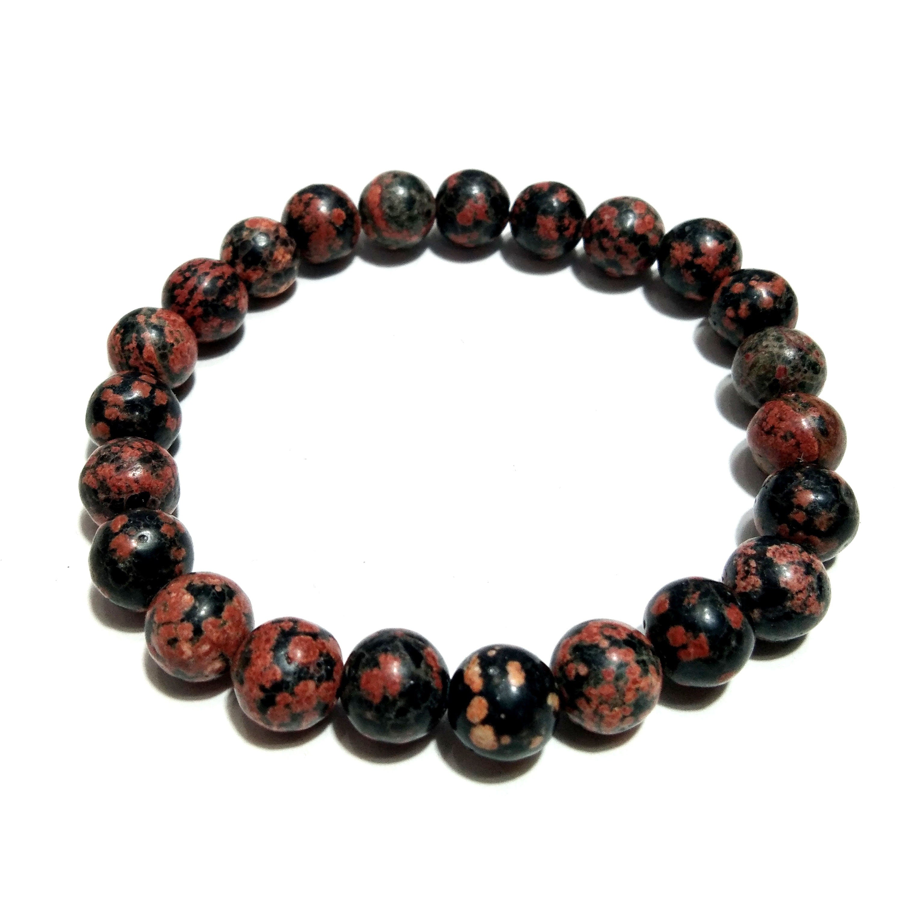 Leopard Skin Jasper Bracelet Beads Stone, Natural Skin Jasper Healing Men & Women Round Bracelet, Stone Size 8x8 mm Gift Easter day Bracelet